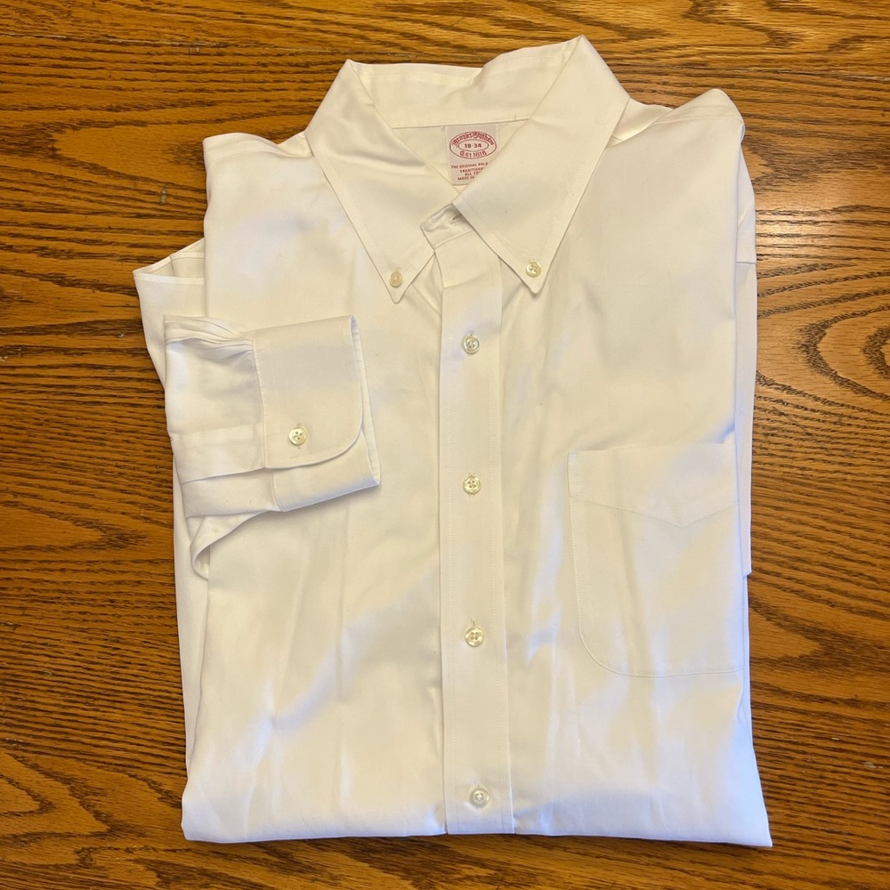 Brooks Brothers White 18-34 Button Down